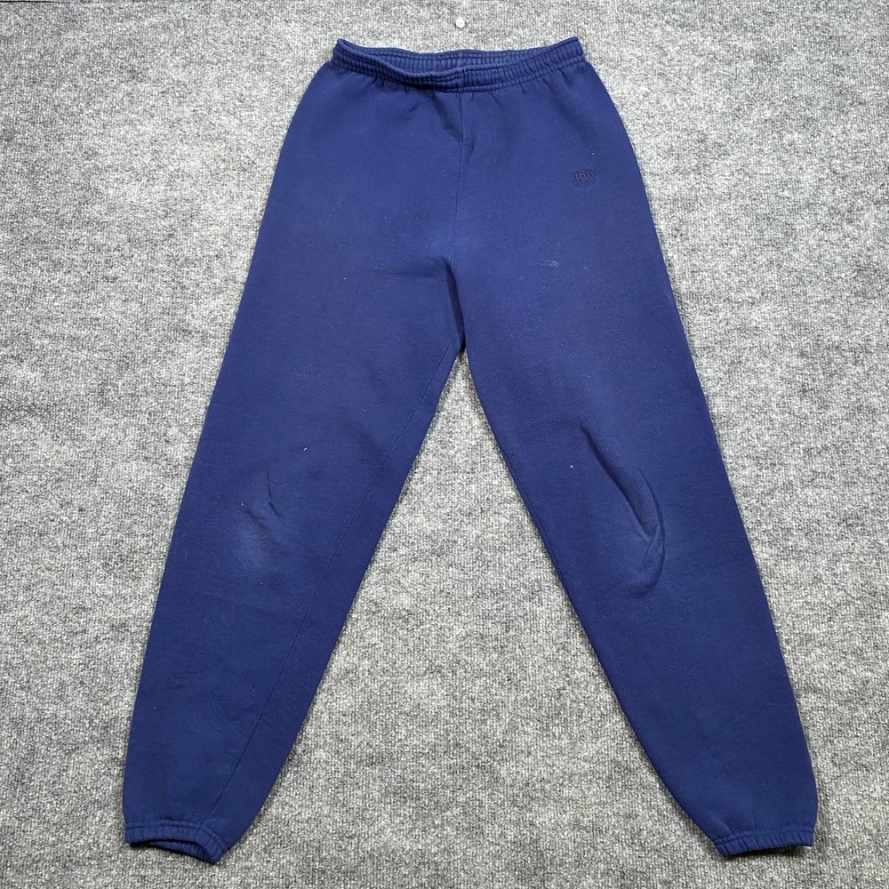 Vintage USA Olympic Team Sweatpants Mens Small Navy Blue 90s Made in USA Joggers